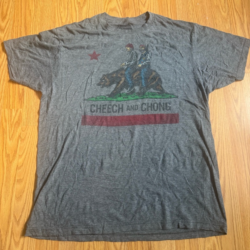 Men’s Cheech And Ching Gray Graphic T-Shirt L